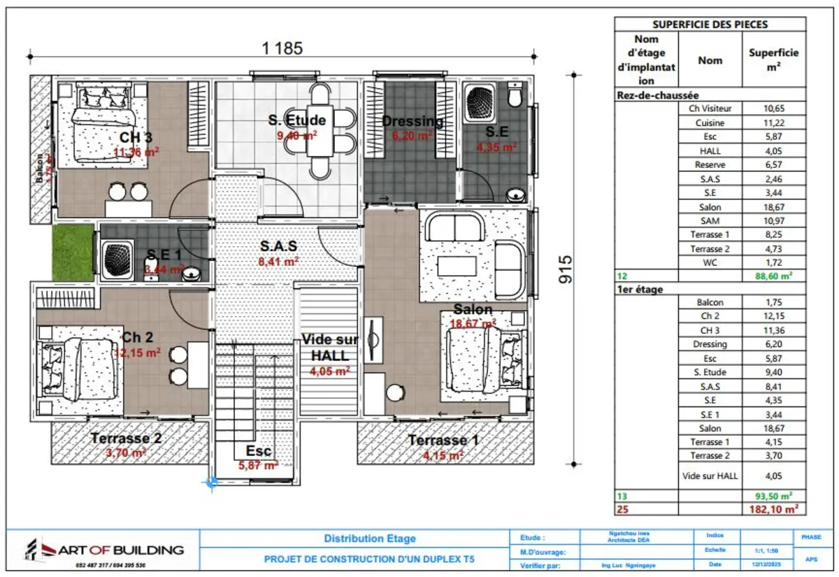Exemple de plan architectural HOUSE BUILDING